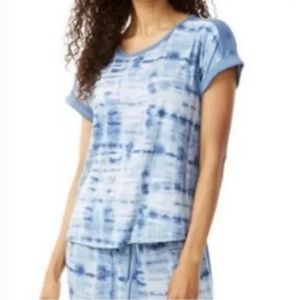 Lucky Brand | blue and white tie
dye top